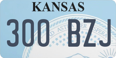 KS license plate 300BZJ