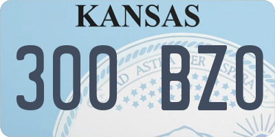 KS license plate 300BZO
