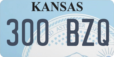 KS license plate 300BZQ