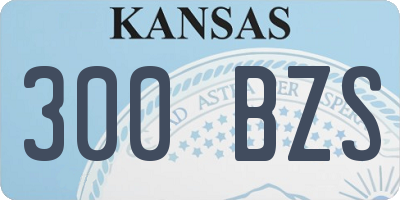 KS license plate 300BZS