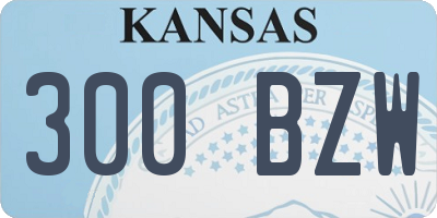 KS license plate 300BZW