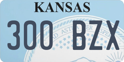 KS license plate 300BZX