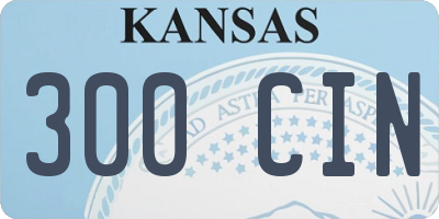 KS license plate 300CIN