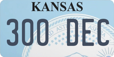 KS license plate 300DEC