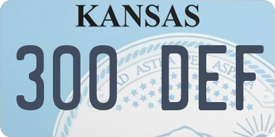 KS license plate 300DEF
