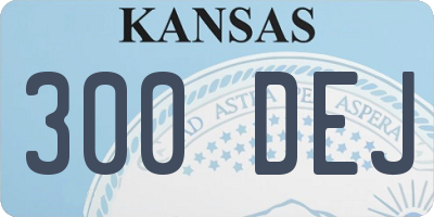KS license plate 300DEJ