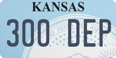 KS license plate 300DEP