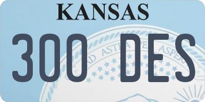 KS license plate 300DES