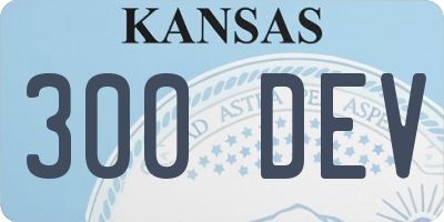 KS license plate 300DEV
