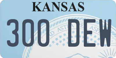 KS license plate 300DEW