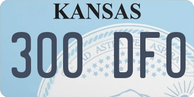 KS license plate 300DFO
