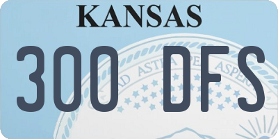 KS license plate 300DFS