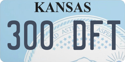 KS license plate 300DFT