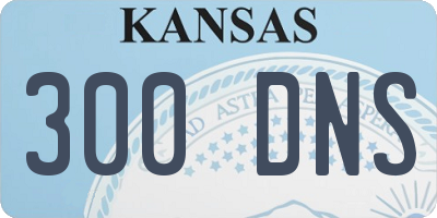 KS license plate 300DNS