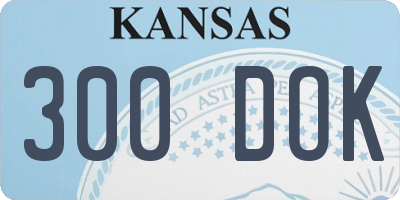 KS license plate 300DOK