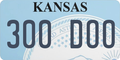 KS license plate 300DOO
