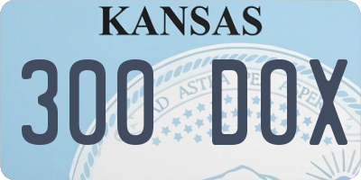 KS license plate 300DOX