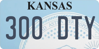 KS license plate 300DTY