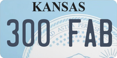 KS license plate 300FAB
