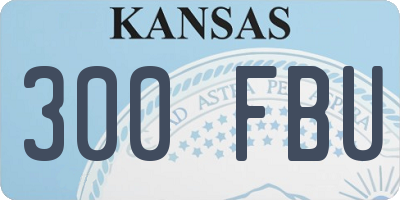 KS license plate 300FBU