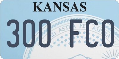 KS license plate 300FCO
