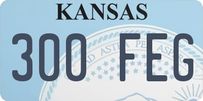 KS license plate 300FEG