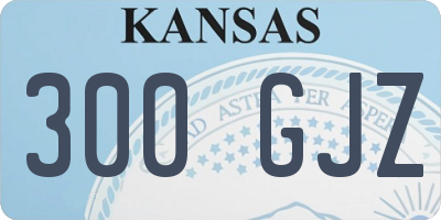 KS license plate 300GJZ