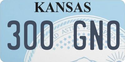 KS license plate 300GNO