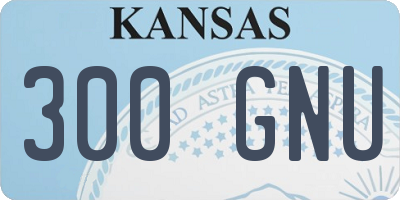 KS license plate 300GNU