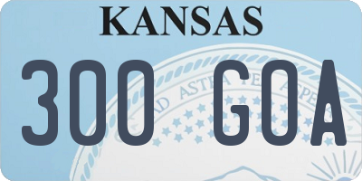 KS license plate 300GOA