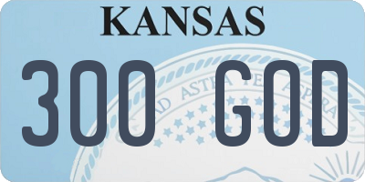KS license plate 300GOD