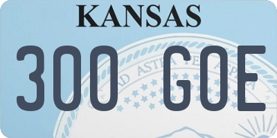 KS license plate 300GOE