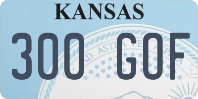 KS license plate 300GOF