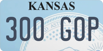 KS license plate 300GOP