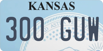 KS license plate 300GUW