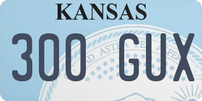 KS license plate 300GUX