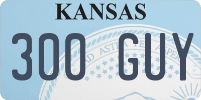 KS license plate 300GUY