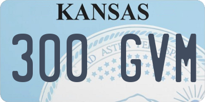 KS license plate 300GVM