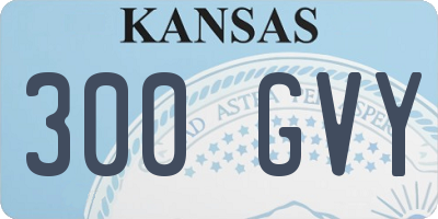 KS license plate 300GVY