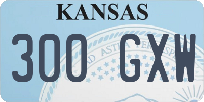 KS license plate 300GXW