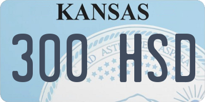 KS license plate 300HSD