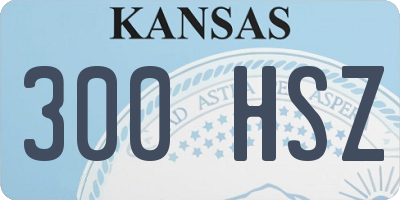 KS license plate 300HSZ