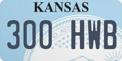 KS license plate 300HWB