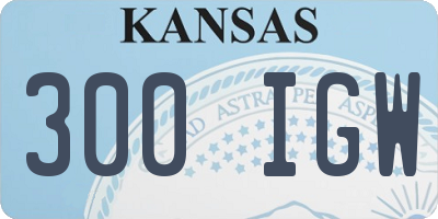 KS license plate 300IGW