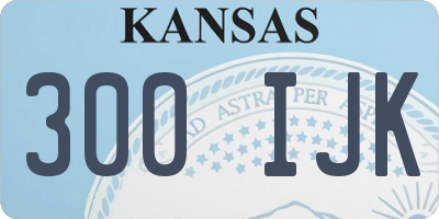 KS license plate 300IJK