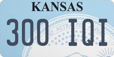 KS license plate 300IQI
