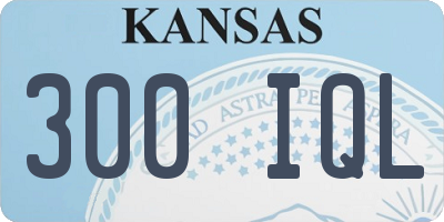 KS license plate 300IQL