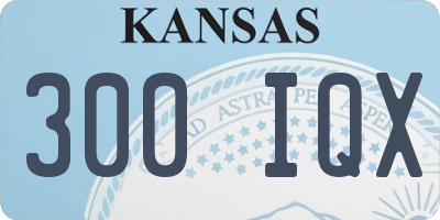 KS license plate 300IQX