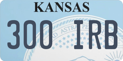 KS license plate 300IRB