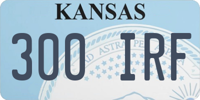 KS license plate 300IRF